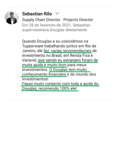 Recomendação no LinkedIn sobre Douglas Resende