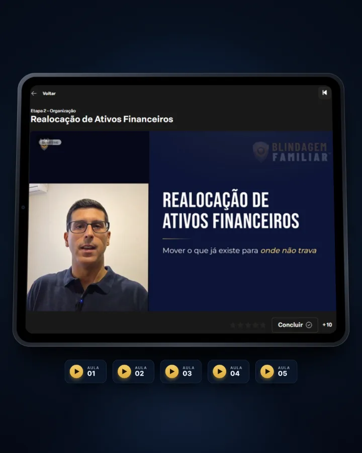Aula do Blindagem Familiar na área de membros